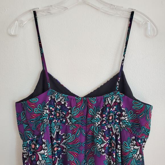 Nicole Miller Printed Empire Waist Hanki Hem Midi Dress Drawstring Empire Waist - Picture 8 of 14